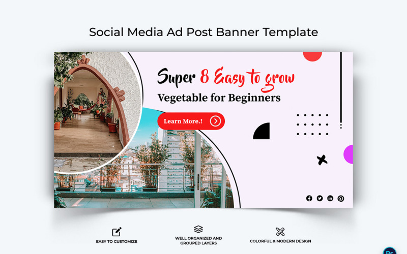 Home Gardening Facebook Ad Banner Design Template-10 Social Media