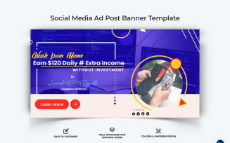 Online Money Earnings Facebook Ad Banner Design Template-11