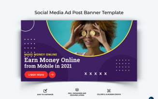 Online Money Earnings Facebook Ad Banner Design Template-15