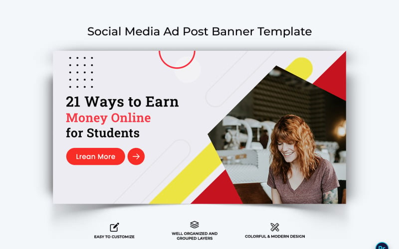 Online Money Earnings Facebook Ad Banner Design Template-16 Social Media