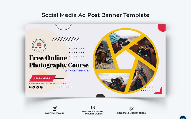 Photography Facebook Ad Banner Design Template-04 Social Media
