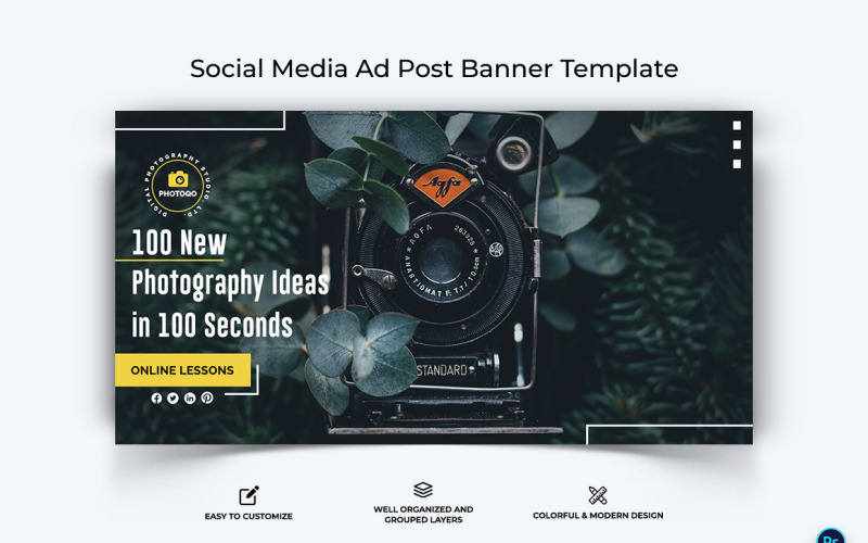 Photography Facebook Ad Banner Design Template-18 Social Media