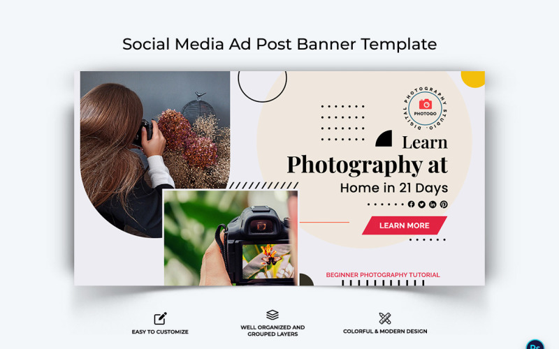 Photography Facebook Ad Banner Design Template-19 Social Media