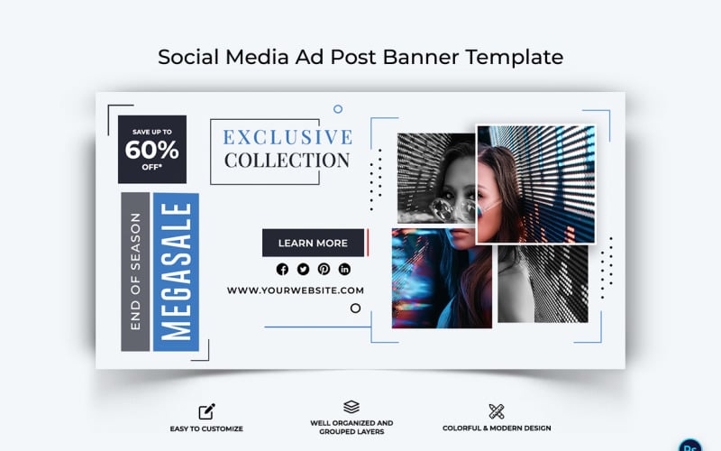 Sale Offer Facebook Ad Banner Design Template-06 Social Media