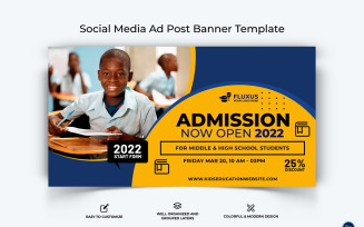 School Admissions Facebook Ad Banner Design Template-14