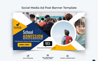 School Admissions Facebook Ad Banner Design Template-18
