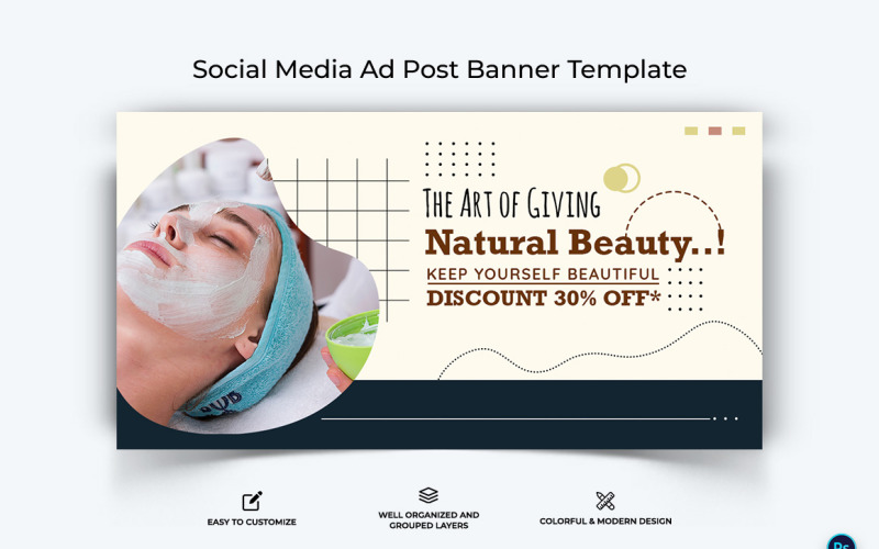 Spa Salon Facebook Ad Banner Design Template-03 Social Media