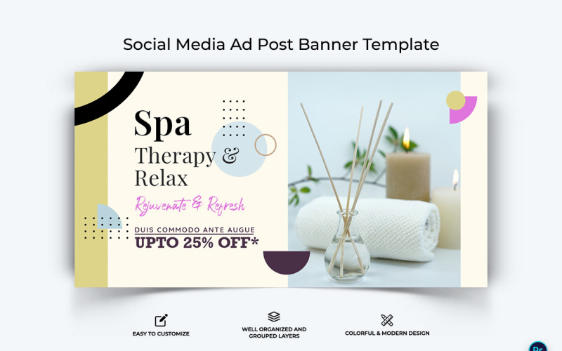 Spa Salon Facebook Ad Banner Design Template-10 Social Media