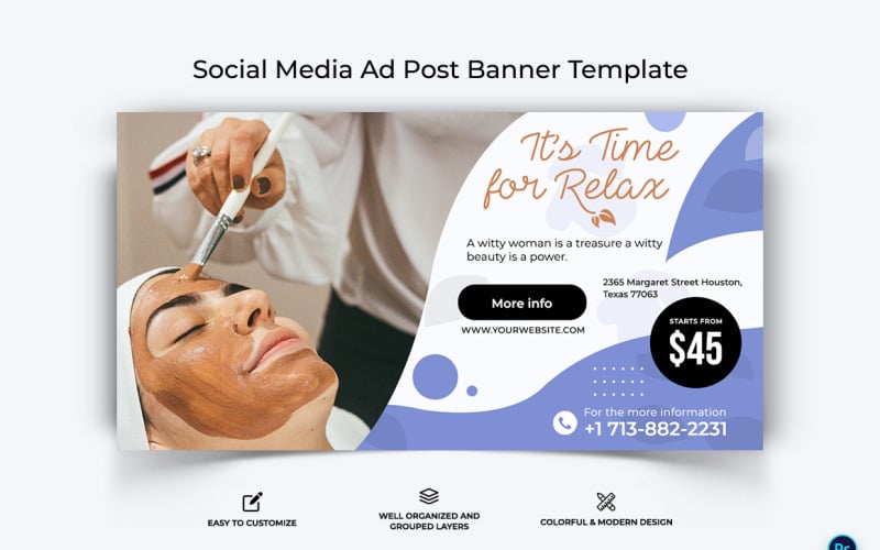 Spa Salon Facebook Ad Banner Design Template-14 Social Media