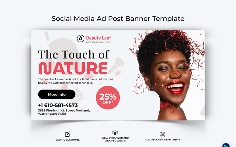 Spa Salon Facebook Ad Banner Design Template-19 Social Media