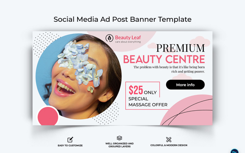 Spa Salon Facebook Ad Banner Design Template-20 Social Media