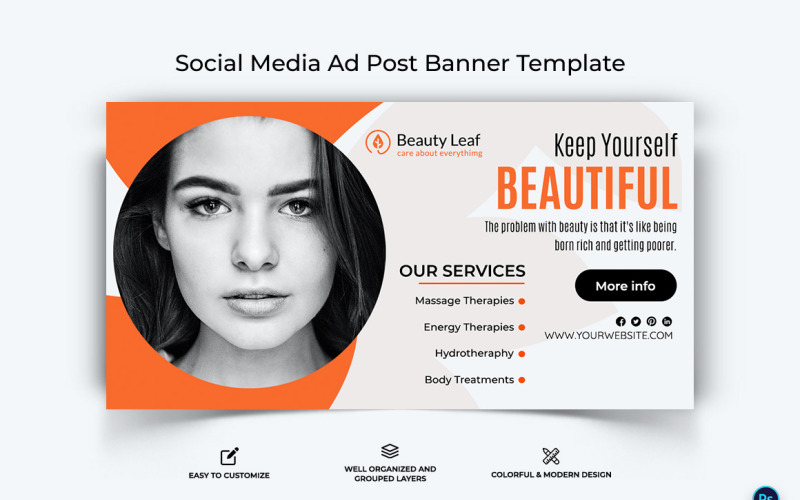 Spa Salon Facebook Ad Banner Design Template-21 Social Media