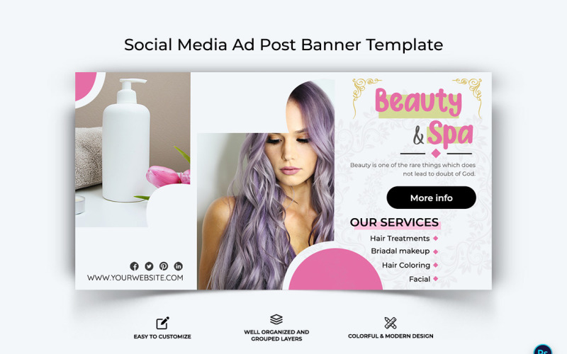 Spa Salon Facebook Ad Banner Design Template-26 Social Media