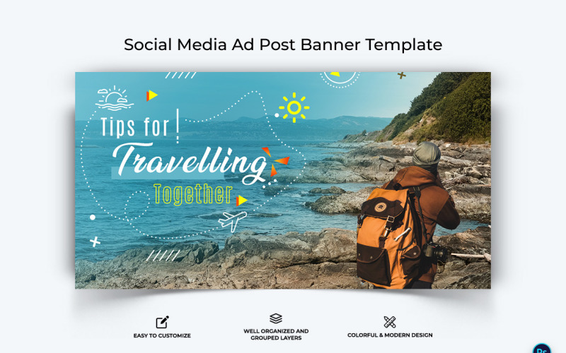 Travel Facebook Ad Banner Design Template-01 Social Media