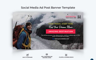 Travel Facebook Ad Banner Design Template-21