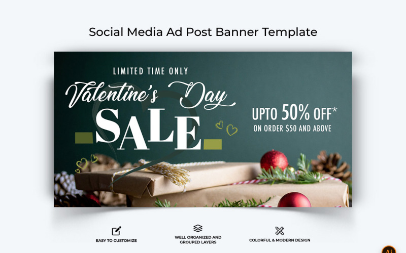 Valentines Day Facebook Ad Banner Design-03 Social Media