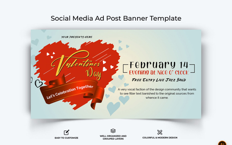 Valentines Day Facebook Ad Banner Design-05 Social Media