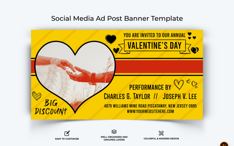 Valentines Day Facebook Ad Banner Design-13 Social Media