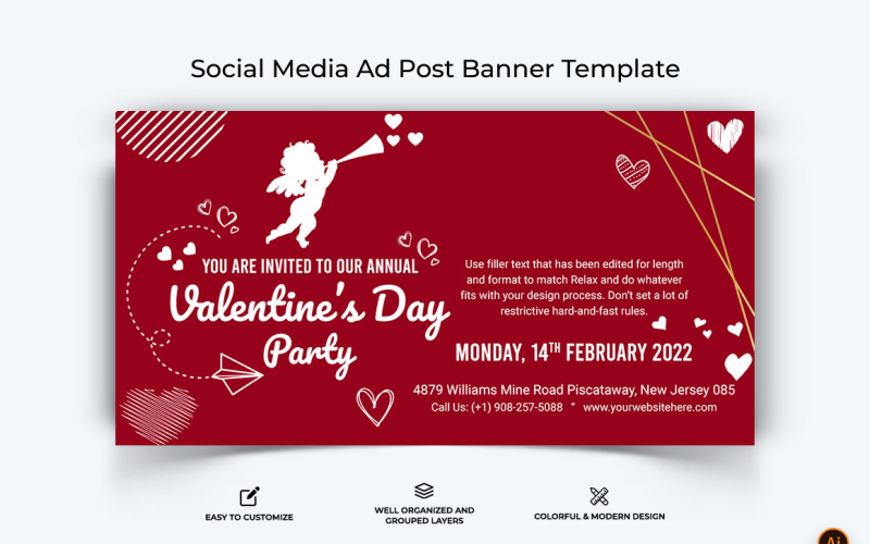 Valentines Day Facebook Ad Banner Design-14 Social Media