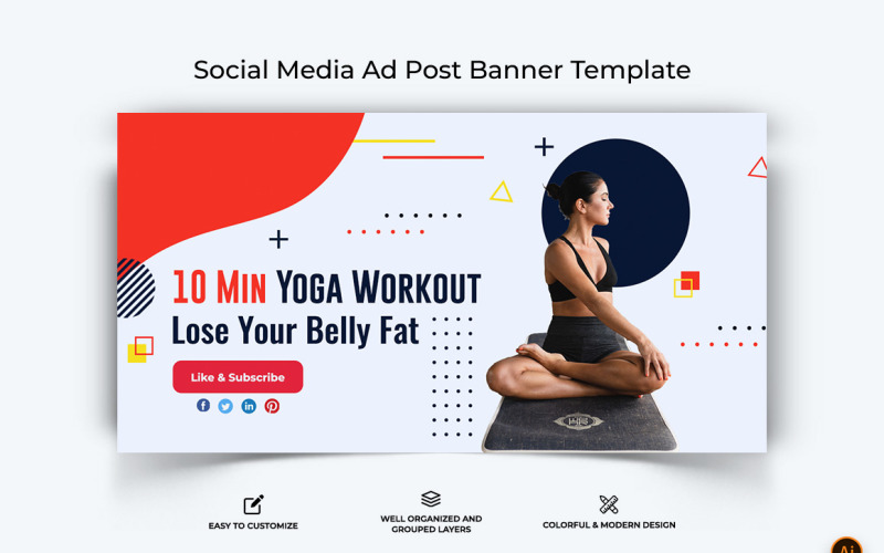 Yoga and Meditation Facebook Ad Banner Design-06 Social Media