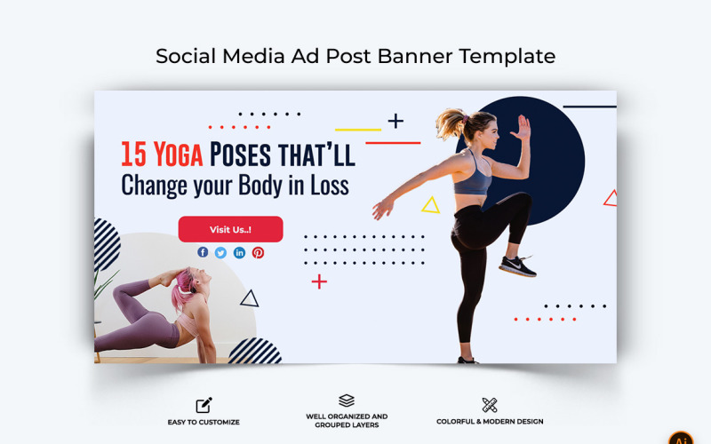 Yoga and Meditation Facebook Ad Banner Design-07 Social Media