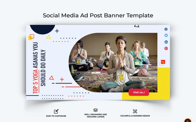 Yoga and Meditation Facebook Ad Banner Design-10 Social Media