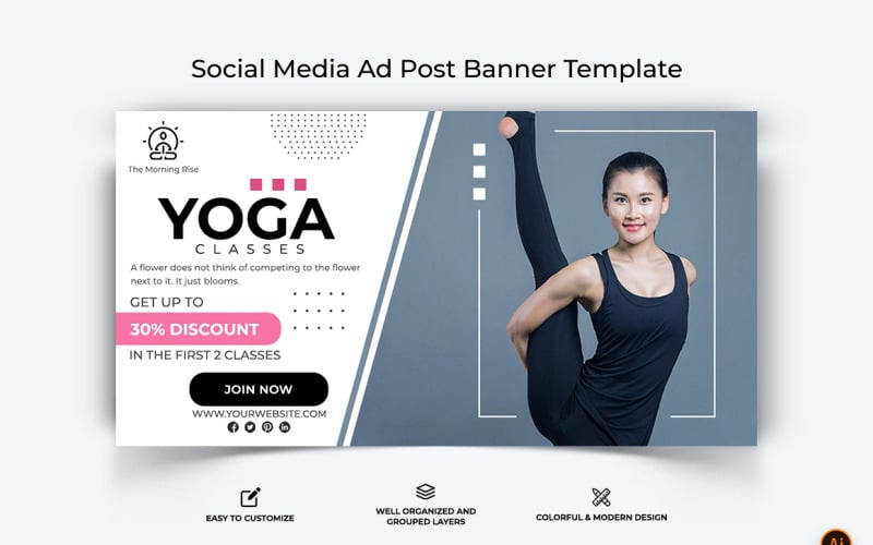 Yoga and Meditation Facebook Ad Banner Design-19 Social Media