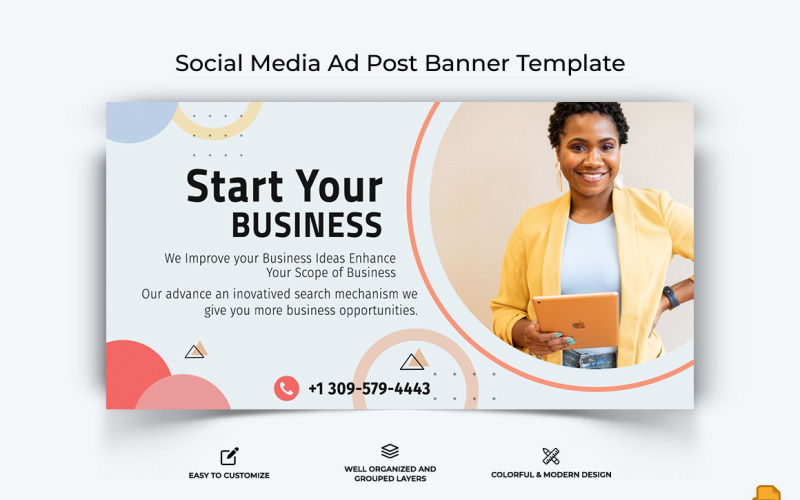 Business Service Facebook Ad Banner Design-037 Social Media