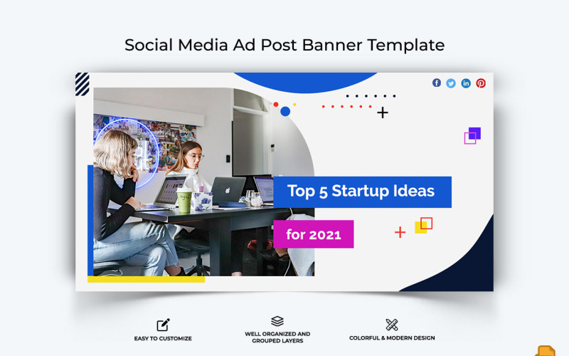Business Service Facebook Ad Banner Design-047 Social Media