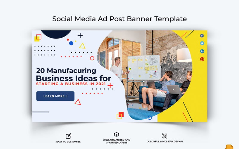 Business Service Facebook Ad Banner Design-056 Social Media