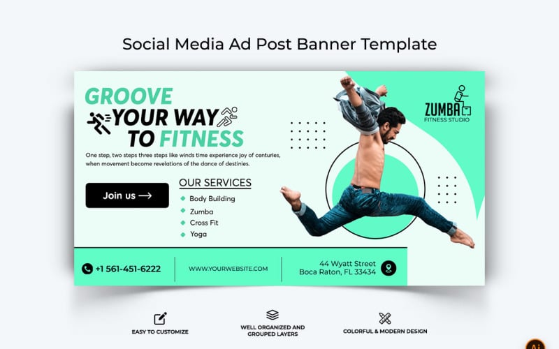 Zumba Dance Facebook Ad Banner Design-12 Social Media