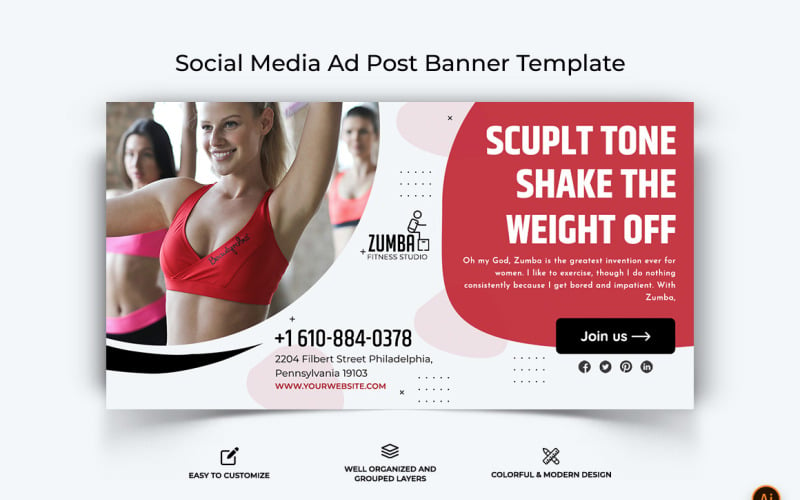 Zumba Dance Facebook Ad Banner Design-13 Social Media