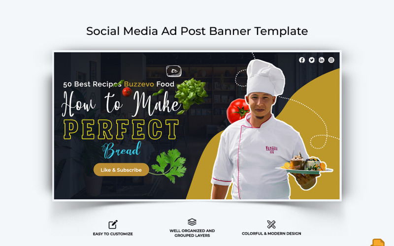 Chef Cooking Facebook Ad Banner Design-004 Social Media