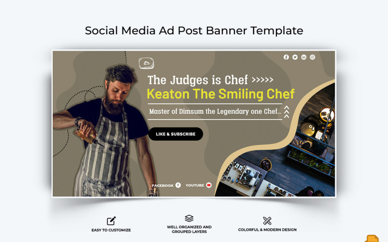 Chef Cooking Facebook Ad Banner Design-010 Social Media