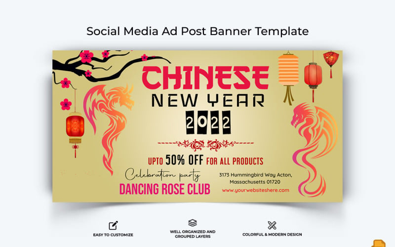 Chinese NewYear Facebook Ad Banner Design-012 Social Media