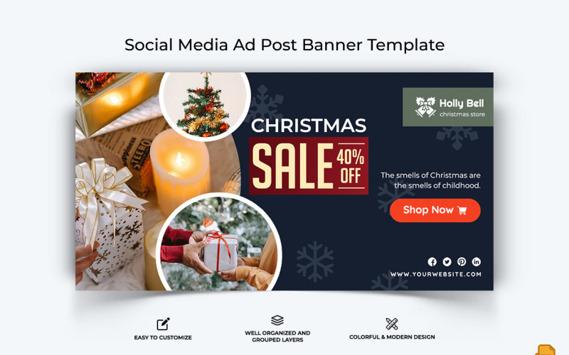 Christmas Sale Facebook Ad Banner Design-005 Social Media
