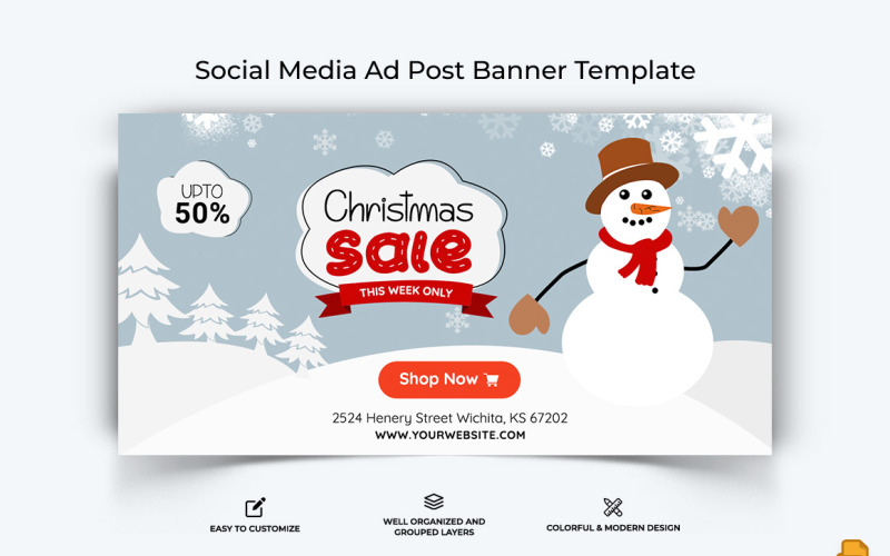Christmas Sale Facebook Ad Banner Design-006 Social Media