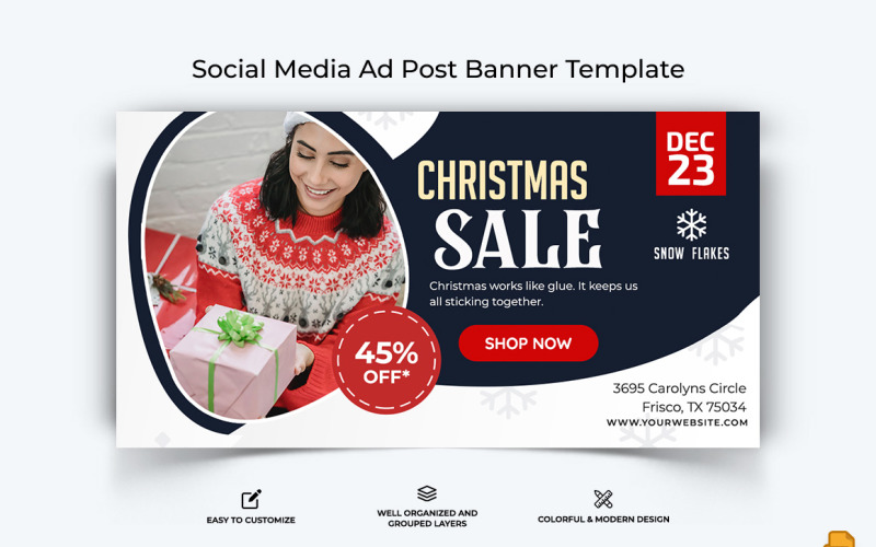 Christmas Sale Facebook Ad Banner Design-010 Social Media