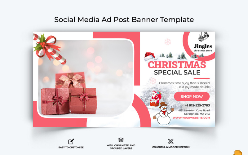 Christmas Sale Facebook Ad Banner Design-012 Social Media