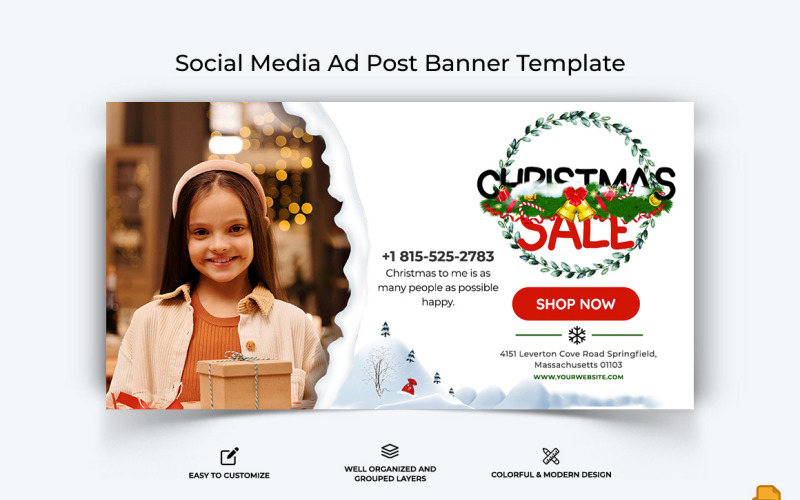 Christmas Sale Facebook Ad Banner Design-013 Social Media
