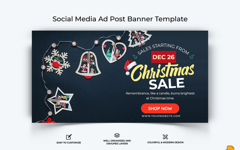 Christmas Sale Facebook Ad Banner Design-015 Social Media