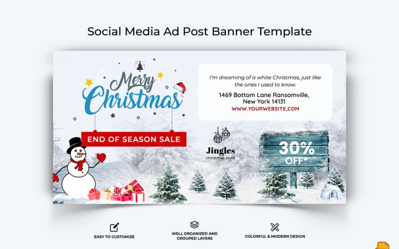 Christmas Sale Facebook Ad Banner Design-016 Social Media