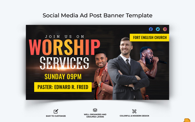 Church Speech Facebook Ad Banner Design-004 Social Media
