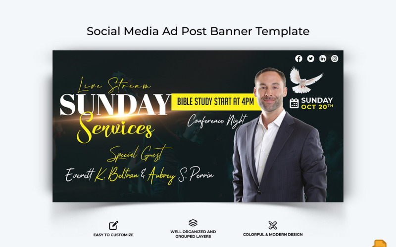 Church Speech Facebook Ad Banner Design-008 Social Media