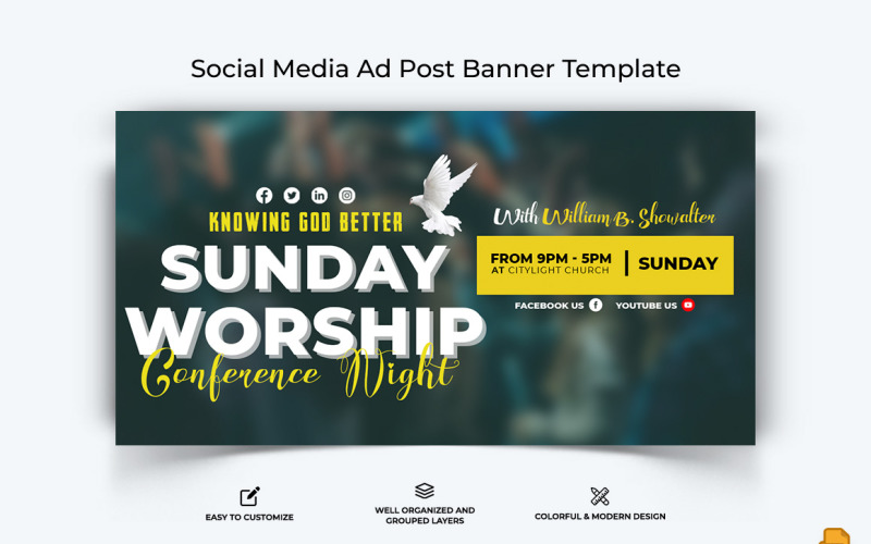 Church Speech Facebook Ad Banner Design-010 Social Media