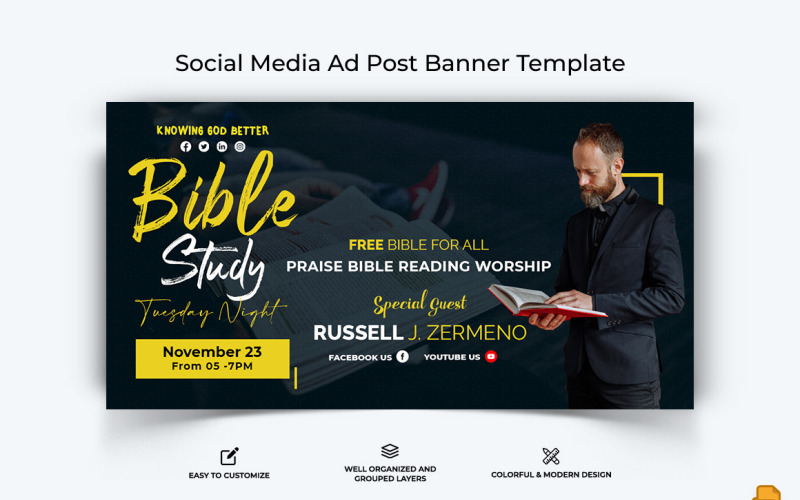 Church Speech Facebook Ad Banner Design-014 Social Media