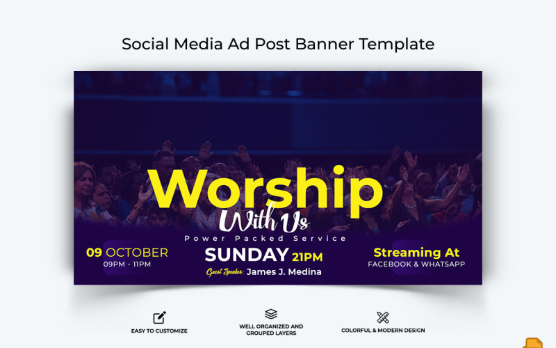 Church Speech Facebook Ad Banner Design-016 Social Media