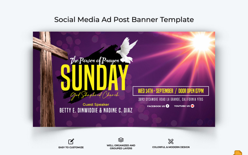 Church Speech Facebook Ad Banner Design-019 Social Media