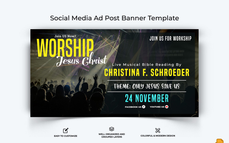 Church Speech Facebook Ad Banner Design-022 Social Media