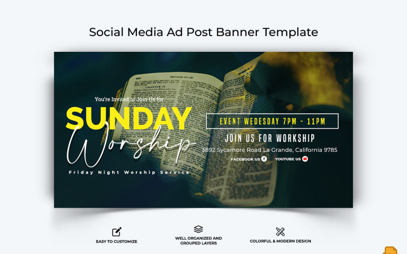 Church Speech Facebook Ad Banner Design-023 Social Media